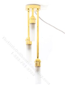 (image for) Miniature 3 Ceiling Light with Frosted Tube Shade - Brass