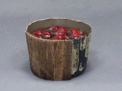 (image for) As-Is Miniature Tub of Apples Soaking in Water for Dollhouses