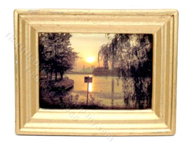 (image for) Miniature Paintinig Print of a Lake for Dollhouses