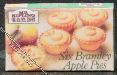 (image for) Miniature Box of Miniature Apple Pies for Dollhouses