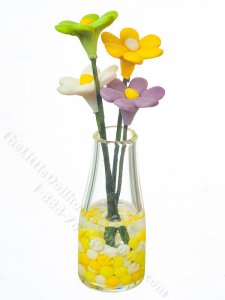 (image for) Miniature Daisies in a Vase for Dollhouses