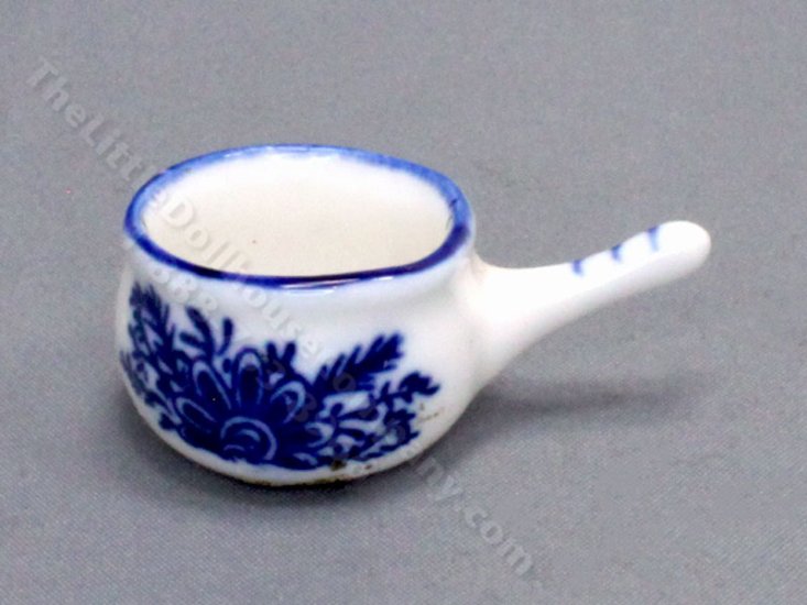 (image for) Miniature Blue and White Porcelain Chamberpot for Dollhouses