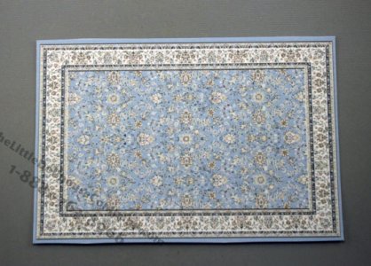 (image for) Small Light Blue and Flowers Carpet
