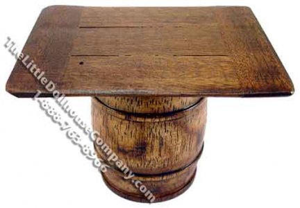 (image for) Miniature Square Topped Barrel Pub Table for Dollhouses