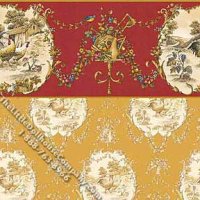 (image for) Dollhouse Scale Model Wallpaper Chicken Toile Pattern