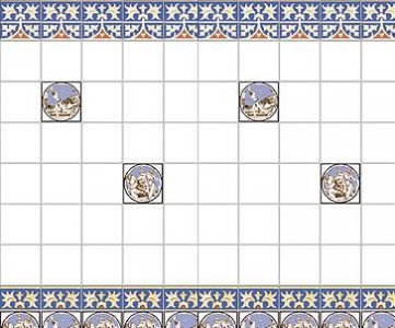 (image for) Dollhouse Scale Model Victorian Wall Tiles