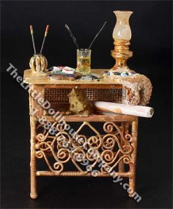 (image for) Miniature Artist Worktable by Bette Jo Chudy for Dollhouses