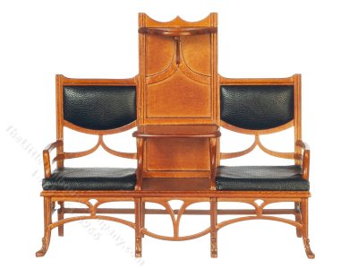 (image for) Miniature Art Nouveau Conversation Chair for Dollhouses