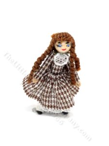 (image for) Miniature Doll's Doll in Brown Gingham