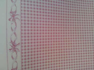 (image for) Dollhouse Scale Model Wallpaper Bows Pink - Check