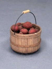 (image for) Miniature Handmade Basket of Potatoes for Dollhouses