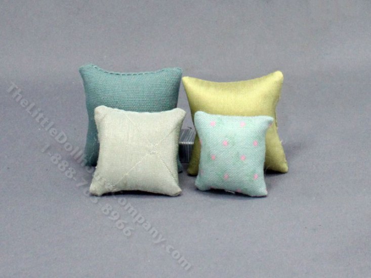 (image for) Miniature Set of Green Pillows for Dollhouses