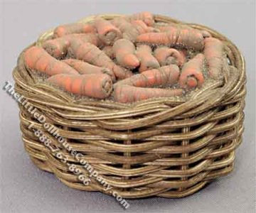 (image for) Miniature Bushel of Carrots in Basket by Charlotte Willmott