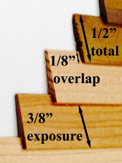 (image for) 120sq in Red BC Cedar Overlap 1/2" Strip Siding for Dollhouses