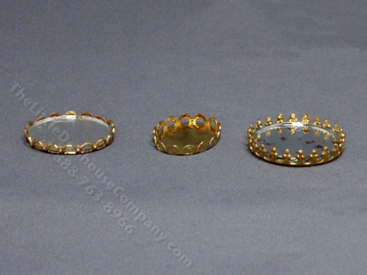 (image for) Set of 3 Miniature Gold Mirrored Trays For Dollhouses