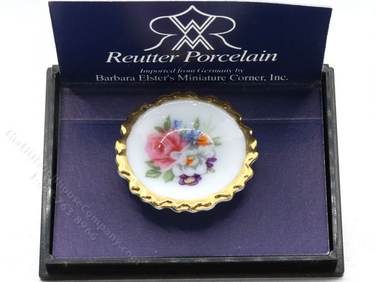 (image for) Miniature Dresdner Rose Pattern Porcelain Dish