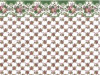(image for) Dollhouse Scale Model Wallpaper - Rose Lattice w/ Border