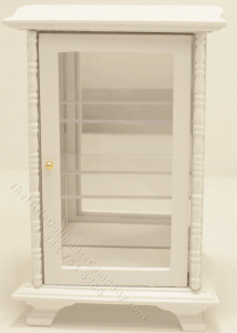 (image for) Miniature White Wood Mirrored Display Cabinet