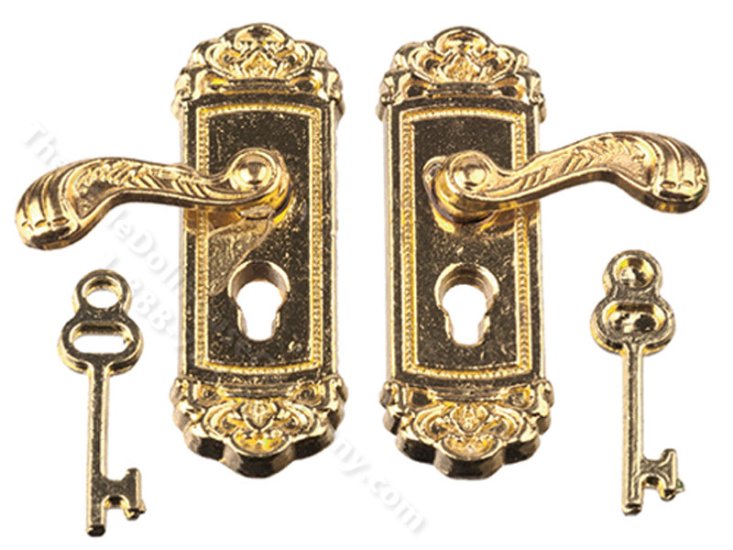 (image for) Brass Lock and Key Set, for Dollhouses 2/pkg