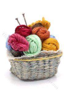 (image for) Handmade Miniature Knitting Basket