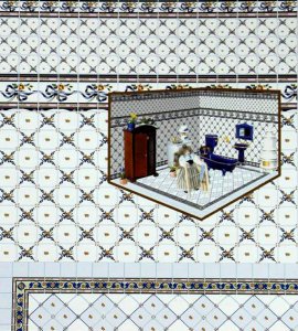 (image for) Dollhouse Scale Model Wall and Floor Tiles Set