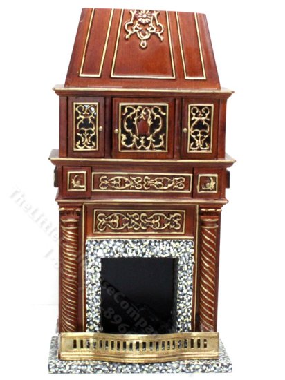 (image for) Miniature Wooden Fireplace for Dollhouses