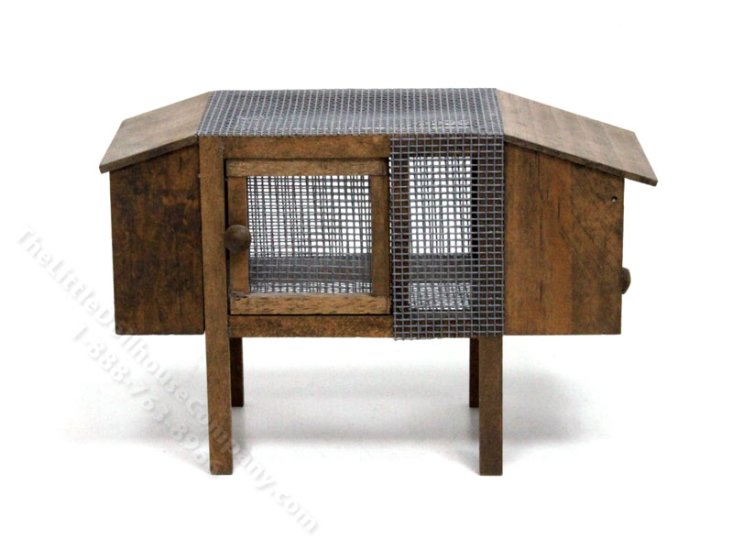 (image for) Miniature Large Bunny Hutch for Dollhouses