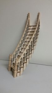 (image for) Assembled Lancaster Left Curve Stairs for Dollhouses