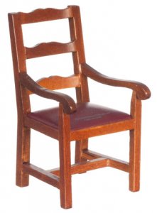 (image for) Miniature Walnut Chianti Armchair For Dollhouses