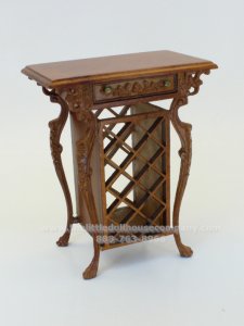 (image for) Dollhouse Scale Model Fantasy Lyre Wine Rack in Walnut