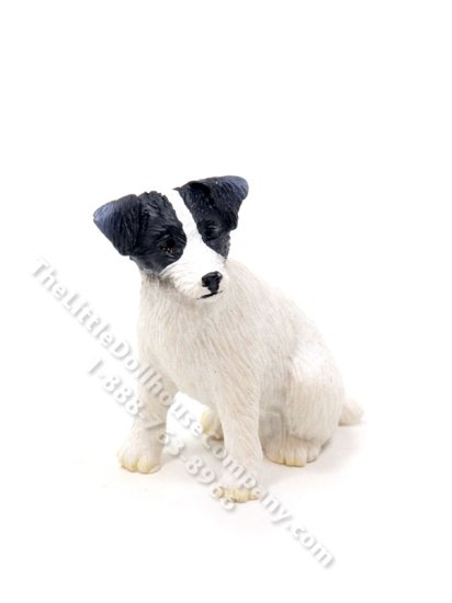 (image for) Miniature Black and White Jack Russell Terrier for Dollhouses