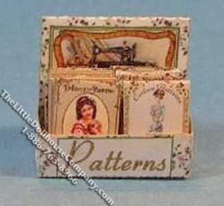 (image for) Miniature Sewing Pattern Box Kit for Dollhouses