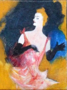 (image for) Miniature "Yvette Guilbert" Replica Painting by Larry Morganti