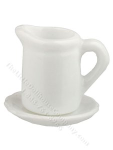(image for) Miniature Ceramic Cylinder Pitcher And Bowl For Dollhouses
