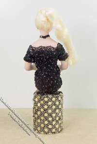 (image for) Blond Haired Woman Wearing a Black Lace Dress by Patsy Thomas
