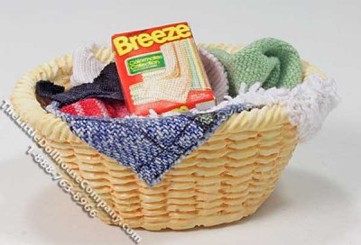 (image for) Miniature Full Laundry Basket for Dollhouses