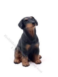(image for) Miniature Black Doberman Pinscher w/ Uncropped Ears for Dollhouses