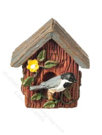 (image for) Miniature Chickadee Birdhouse for Dollhouses