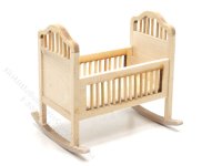 (image for) Miniature Unfinished Cradle for Dollhouses