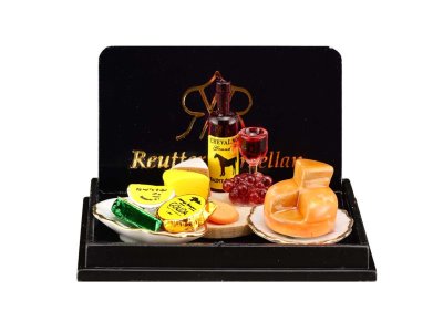 (image for) Miniature Wine & Cheese Dishes for Dollhouses