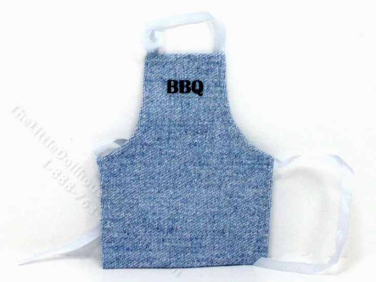 (image for) Miniature Blue BBQ Apron for Dollhouses