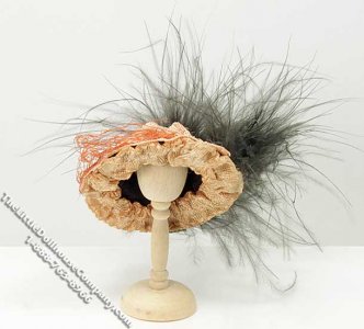 (image for) Miniature Ladies Hat w/Flower and Feather for Dollhouses