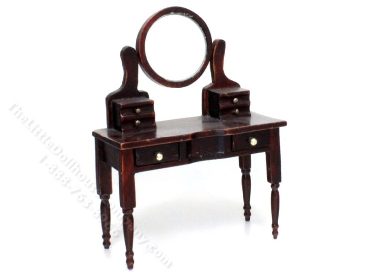 (image for) Miniature Mahogany Vanity for Dollhouses