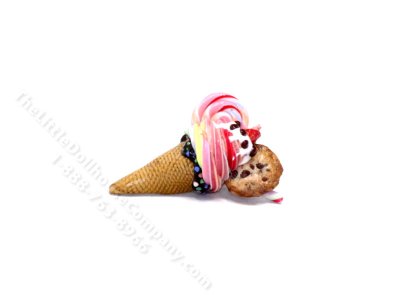 (image for) Handmade Miniature Deluxe Ice Cream Cone for Dollhouses