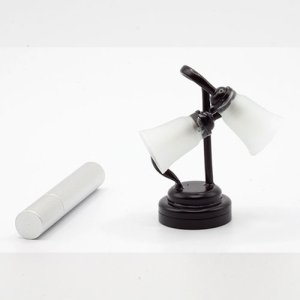 (image for) Miniature LED Dual Shade Black Desk Lamp with Wand for Dollhouse
