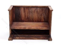 (image for) Miniature Oak Deacon's Hall Bench for Dollhouses