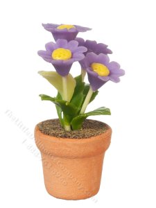 (image for) Miniature Purple Flowers in a Pot for Dollhouses