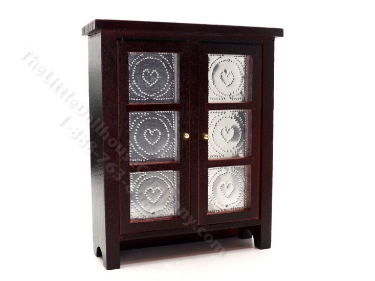(image for) As Is Miniature Walnut Pie Safe for Dollhouses