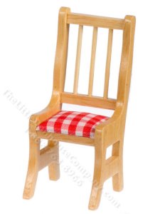 (image for) Miniature Oak Kitchen Chair for Dollhouses