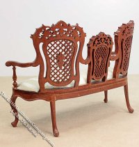 (image for) Miniature New Walnut Sofa for Dollhouses
